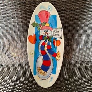 Rare signed Darla Kirchner designs, ceramic oval platter.